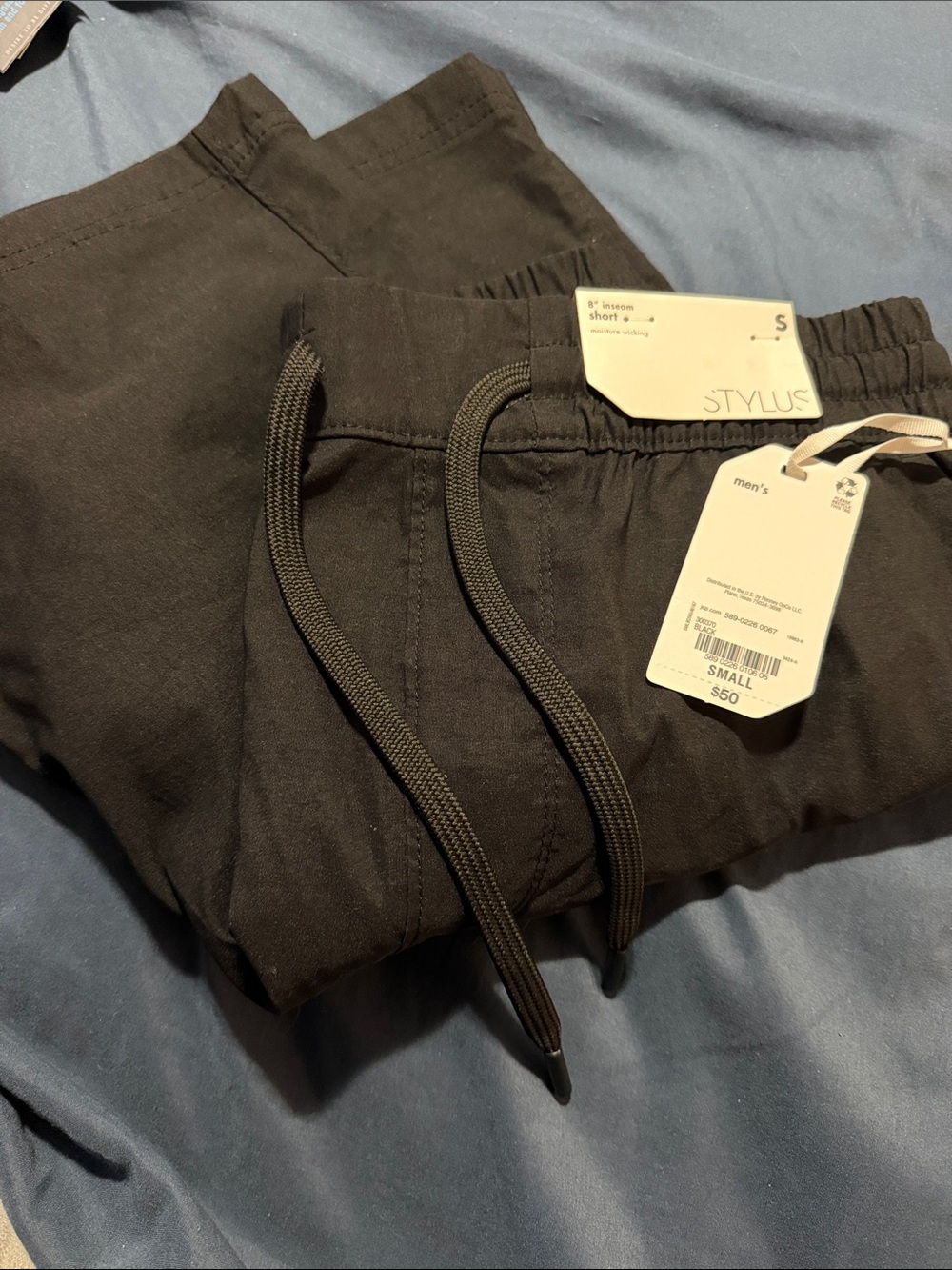 STYLUS Men's Black Drawstring shorts Moisture Wicking